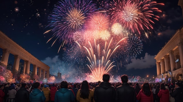 New Year Firework Celebration Background