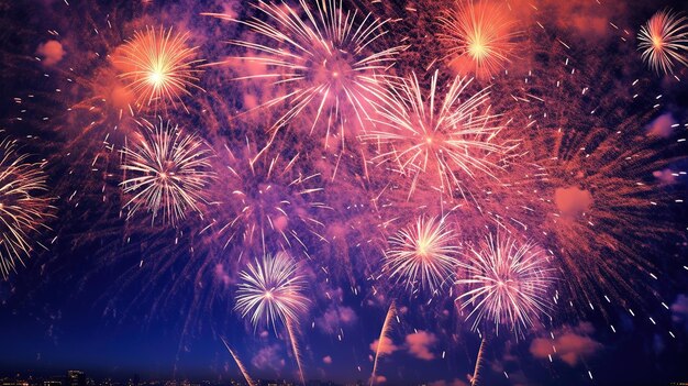 New year fireworks background generative ai