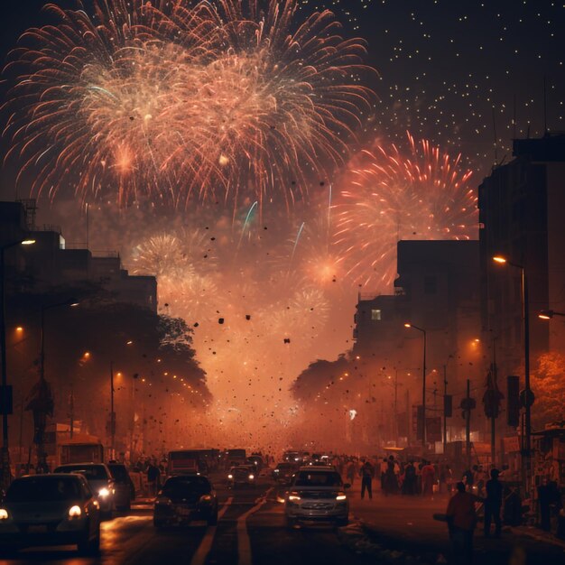 Premium AI Image New Year Fireworks in New Delhi India