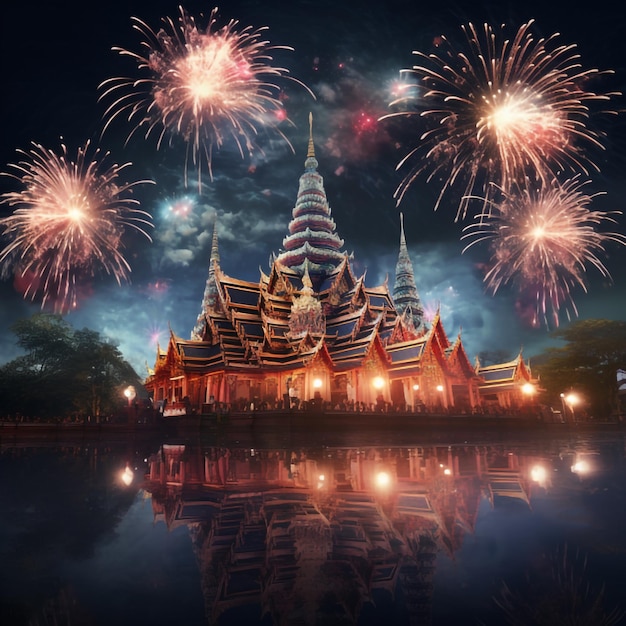 New Year Fireworks in Thailand