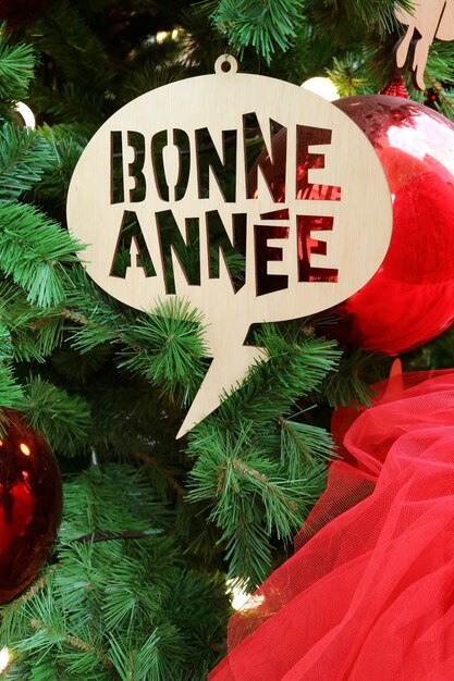 New Year Greeting Ornament in French Meaning