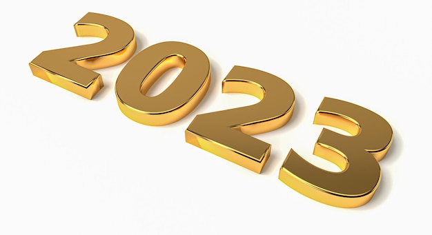 写真 黄金色の年末年始の概念数 2023