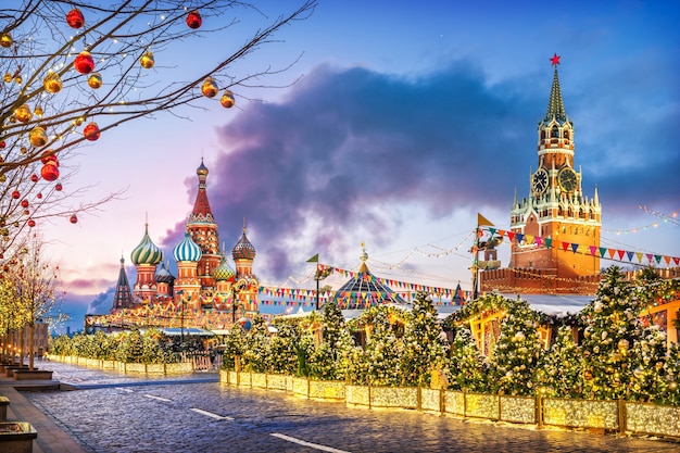 new year holiday on the red square in moscow