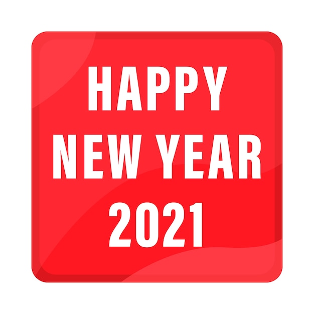 new year icon button in red color