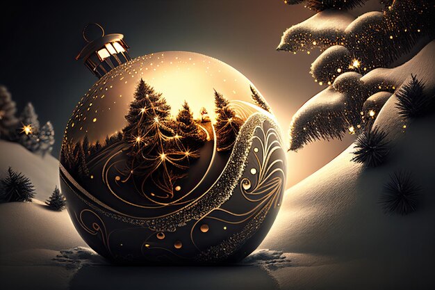 New Year and Merry Christmas Holiday Winter Background Christmas decorations backdrop generative ai