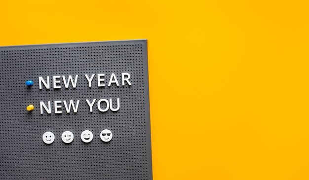 New year new you text on color background. inspiration and  motivation concepts.copy space