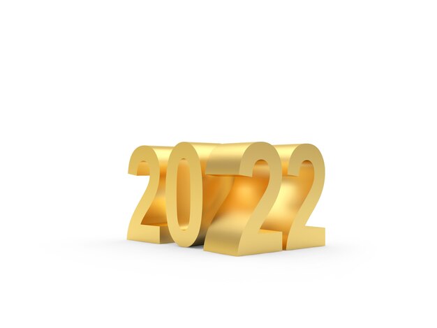 New Year number in gold