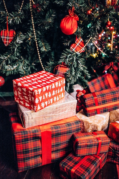 New Year presents under the Christmas tree