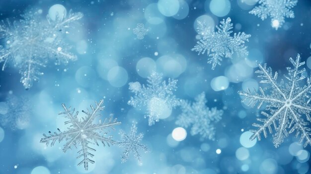 New Year's background from macro snowflakes