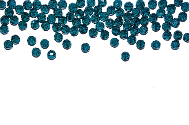 New Year's border Christmas decor Blue glass beads