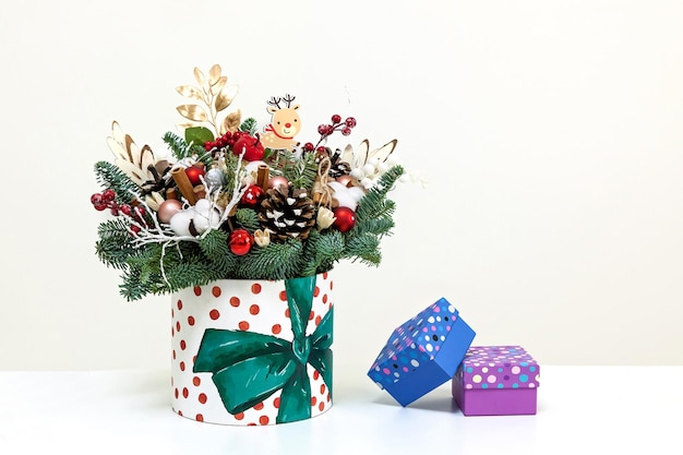 New Year's bouquet on a white background