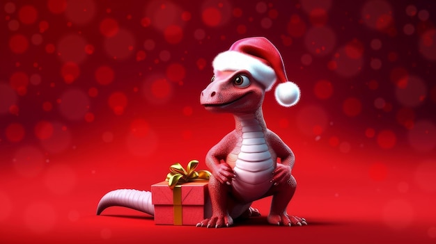 New Year's dragon is a symbol of the new year according to the eastern calendar in a Santa Claus