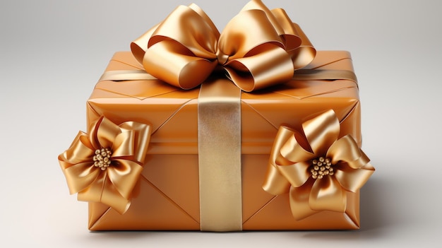 New Year's gold gift box white background vector