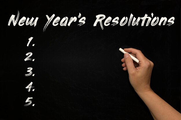 New Year's Resolutions list