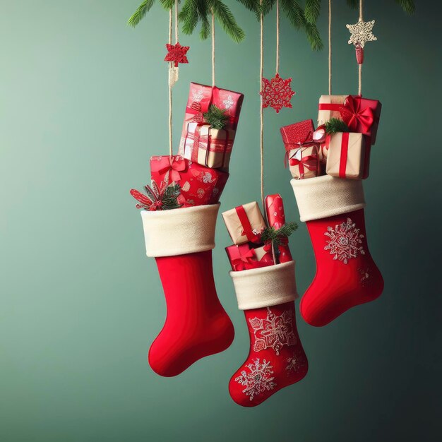 New Year's socks with gifts ai generative