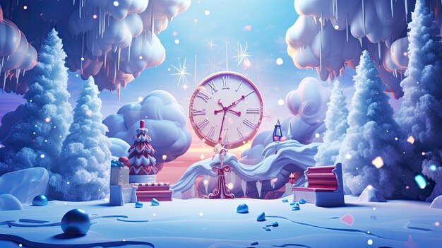 New Year scene a clean background