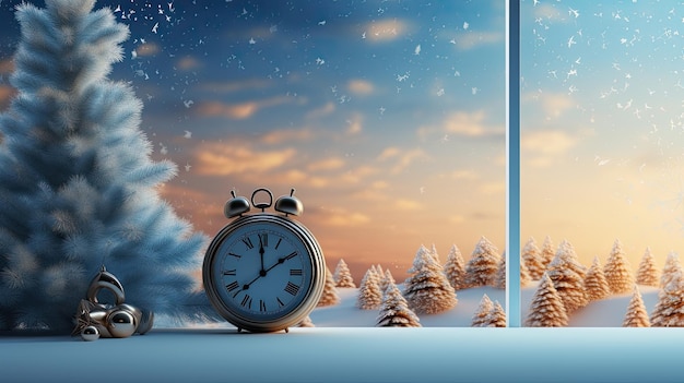 New Year scene a clean background