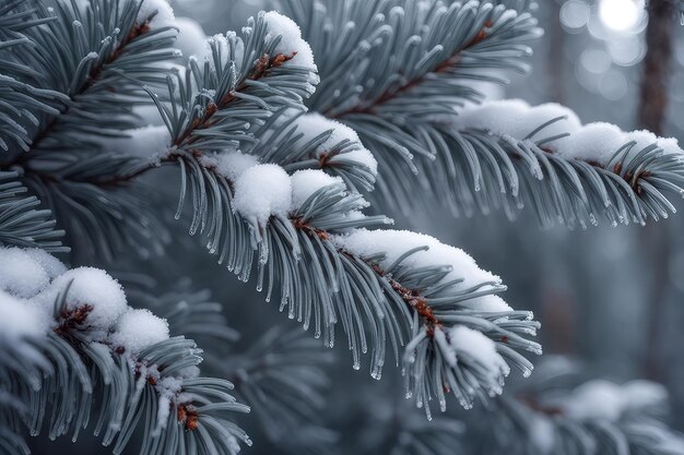 new year snowy glass branches