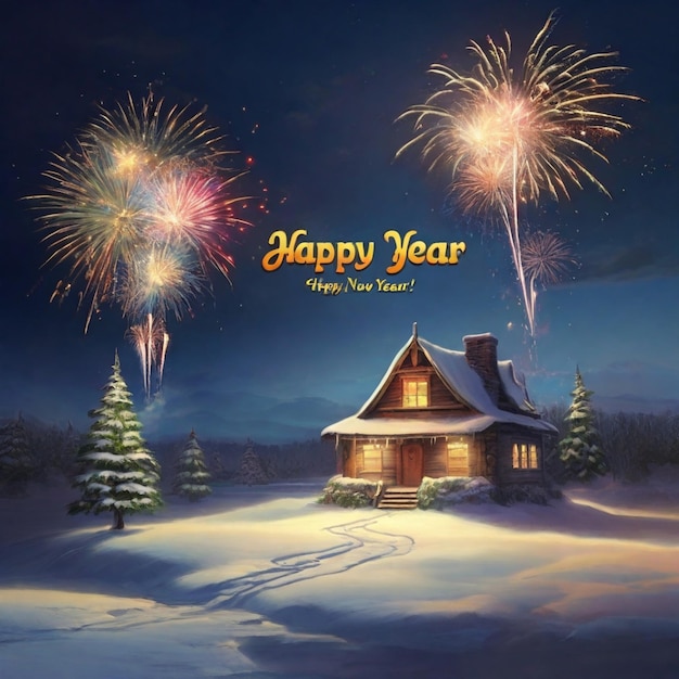 New year theme in winter