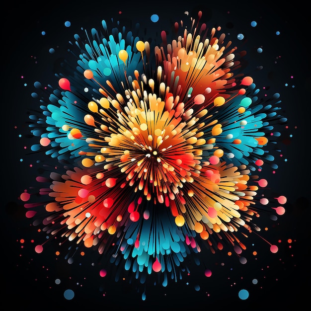 New year watercolour firework background desktop wallpaper illustration