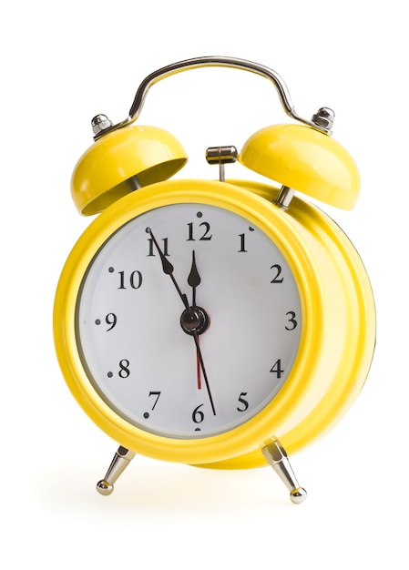 new year on a yellow alarm clock