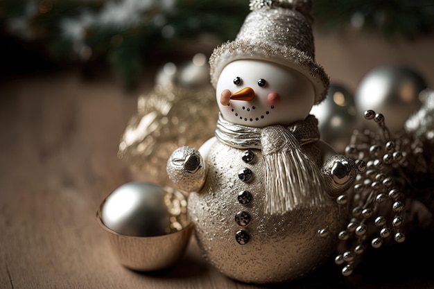 Новогодние и рождественские украшения со снеговиком
