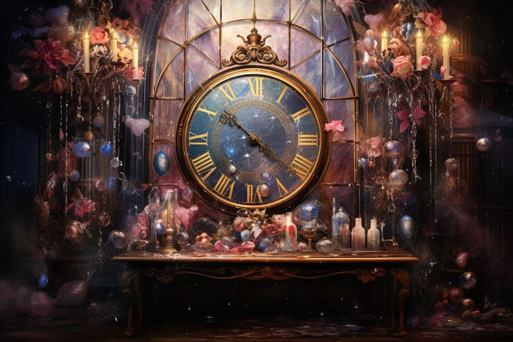 Photo new years countdown clock illustration created with generative ai