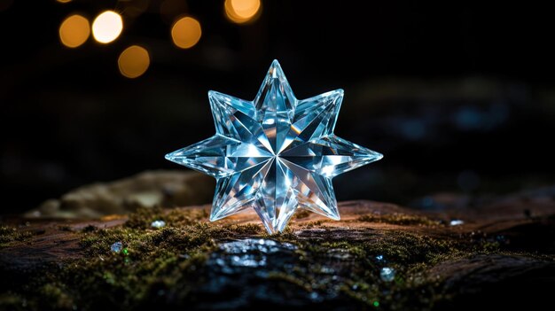 New Years Eve with a crystal star and brilliance of lights