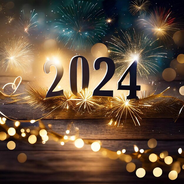Premium AI Image New Years Extravaganza 2024 in Lights Garlands and