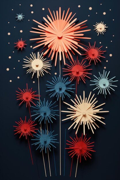 Photo new years illustration with fireworks generative ai