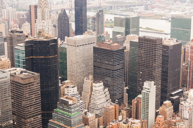 Photo new york aerial view on a cloudy day