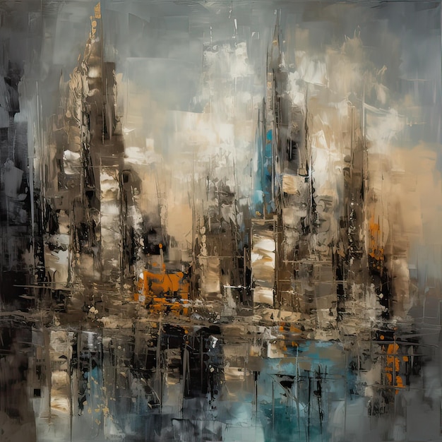 New york city abstract yellow ai generated high quality illustration