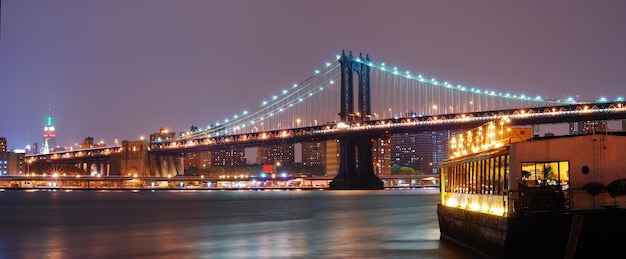 Panorama del ponte di manhattan della città di new york