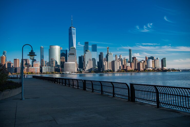 Photo new york city manhattan downtown skyline skyscrapers new york city skyline cityscape of manhattan in usa