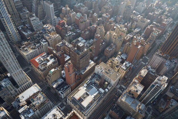 New York City Manhattan luchtfoto met gebouwen en 5th Avenue