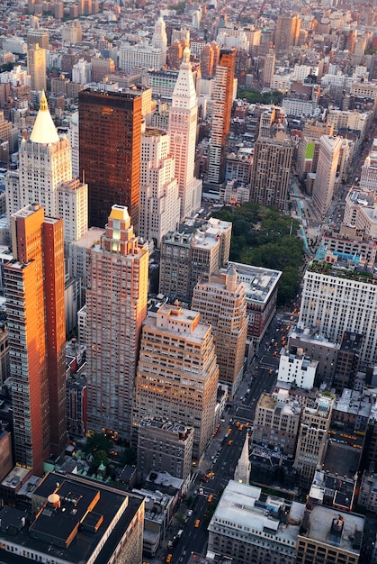 New York City Manhattan straat luchtfoto