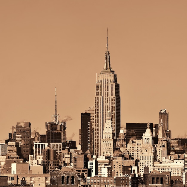 NEW YORK CITY, NY - JUL 11: Empire State Building and skyline on July 11, 2014 in New York City. It is a 102-story landmark and was world's tallest building for more than 40 years.