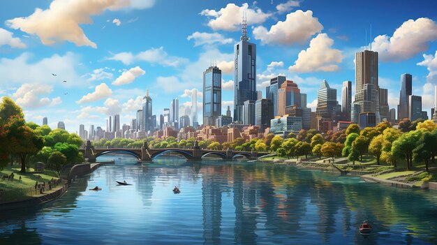 New york city panorama Generative Ai
