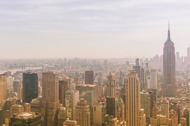 New york city skyline view with the empire state building