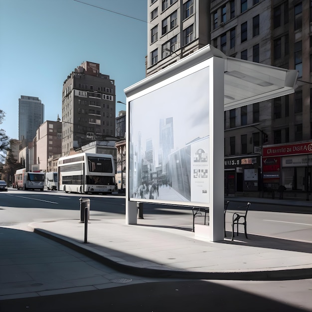 Photo new york city street view with a blank billboard