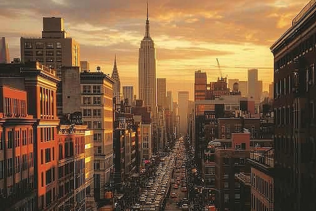 New York City at sunset