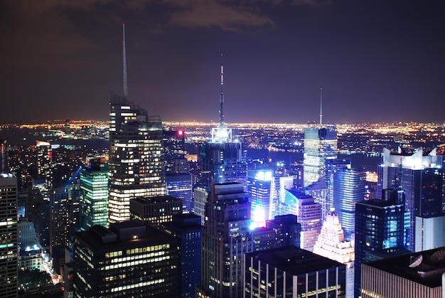 NEW YORK CITY TIMES SQUARE NIGHT VIEW PANORAMA