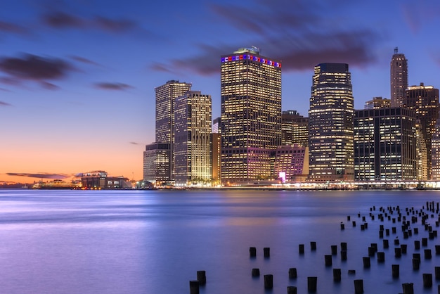 New York City USA skyline van de stad aan de East River