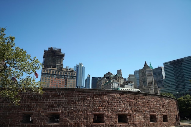 New York Cityscape bekijken vanaf Hudson River Liberty Island