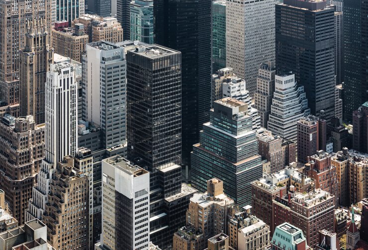 Photo new york cityscape birds eye view