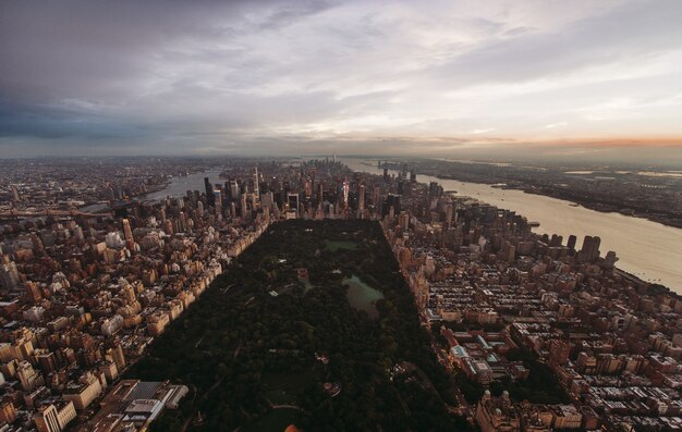 New York en Manhattan uitzicht vanuit de helikopter