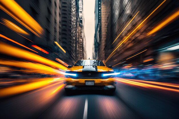 New York's hoge snelheid verkeer een wazige lange belichting weergave van snel bewegende objecten