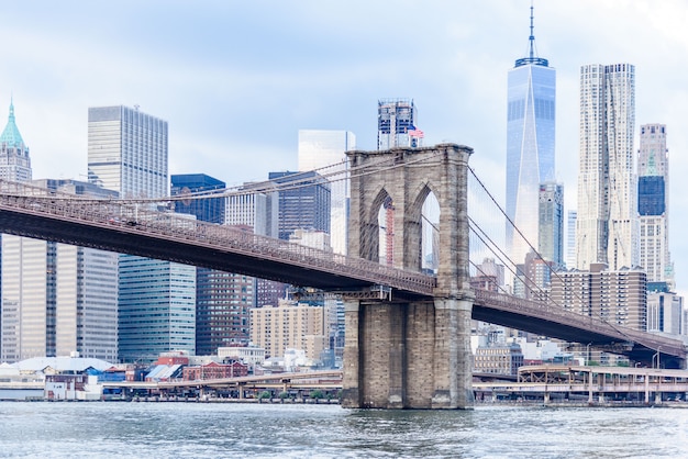 New York skyline with Brooklyn Bridge