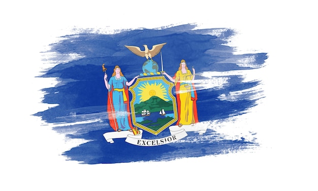 New York State vlag penseelstreek, New York vlag achtergrond