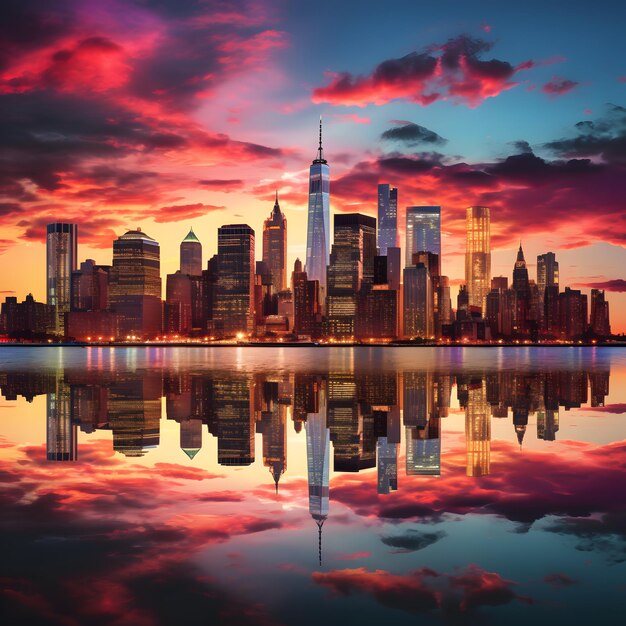 New york in sunset